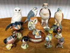Collection Of 11 Assorted Bird Figures - To Include Royal Doulton Osprey (Whyte & Mackey),