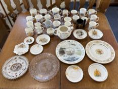 Box of Royal Memorabilia, to include Queen Mary & King George V ribbon edge plate, glass embossed