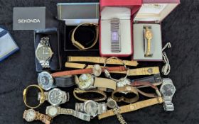 Box of Assorted Ladies & Gentlemen's Wristwatches, various makes and designs, to include Accurist,