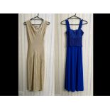 Two Designer Evening Dresses, comprising an Emma Somerset gold long dress,