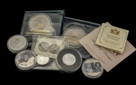 Collection of Silver Coins. Includes Worlds First Silver Sovereign, VE Day Silver Proof Sovereign,