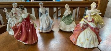 Collection of Six Royal Doulton Figures, comprising HN2315 The Last Waltz, HN2396 Wistful, HN2312