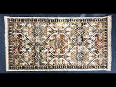 New Rug from Dunelm Mill, multi pattern, measures 80 x 154 cm. Design Alva. Cream background with