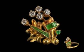 Ladies 18ct Gold Pleasing Design Emerald