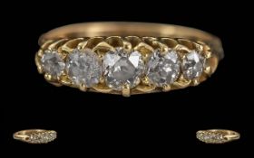 Antique Period Ladies 18ct Gold 6 Stone
