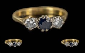 18ct Sapphire & Diamond Ring, central Sa