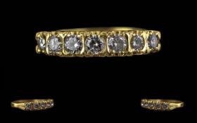 Ladies 18ct Gold 7 Stone Diamond Set Rin