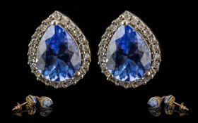 Ladies Fine 9ct Gold Diamond and Tanzani