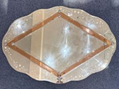 Large Oval French Art Deco Mirror, circa