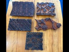A Collection of Five Antique Printing Bl