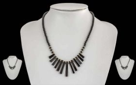 Antique Period Ladies 9ct Gold and Black
