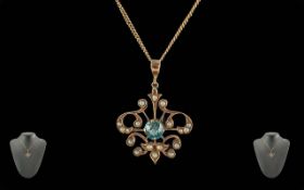 Antique Period Ladies 9ct Gold Open Work