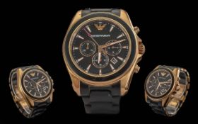 Emporio Armani Gents Gold Tone and Black