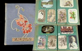 Postcard Album containing 222 cards, mix
