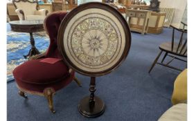 Circular Fold Down Table/Fire Screen, ma