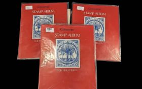Three Grosvenor Stamp Albums - containin