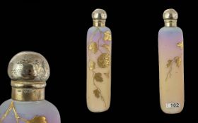 Late Victorian Period - Thomas Webb Silver Mounted Large Cameo Glass Scent Bottle - Overlaid In Gold
