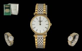 Longines Le-Grande Classic Ladies Gold on Steel Quartz Watch with White Dial. Boxes and Booklets.