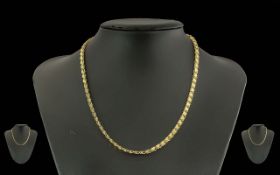Ladies - Quality 14ct Gold Double Hearts Designed Necklace. Pleasing Well Made Necklace. Marked