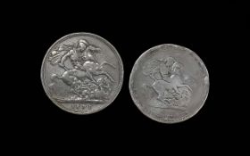 2 Silver Crowns. Dated 1891 & 1820.