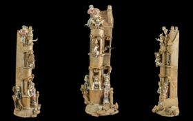 Studio Pottery Sculpture of a House of Ill Repute, or 'Le Bordello' by Hilary Brook. Height 18.5''.