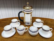 Shand Kydd Limited Edition Royal Stafford China Coffee Set, comprising a cafetiere, four coffee cups
