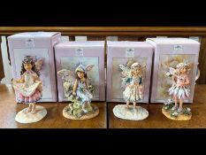 Four Leonardo Collection Faerie Poppets, boxed, comprising 'The Daisy Faerie', 'Winter Twilight', '