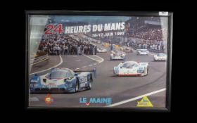 Original Framed Le Mans Vintage Sports Poster, featuring the Nissan & Mercedes Benz Group C from the