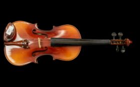 Child's Starter Violin, a good Chinese factory made fiddle labelled MVC07. Made in Canton, China.