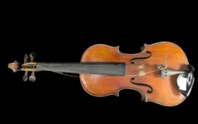 A Good Antique Violin, remains from an old label to the interior 'Stradivarius', probably a German
