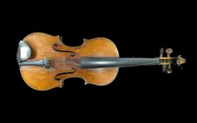 Wilhelmy Concert Solo Violin, stamped to the scrolling top. Fine colour, nicely aged fiddle, very
