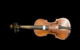 Unusual Antique Japanese Strad Copy Violin, with attached label, 1914 trademark, made in Nippon.