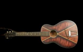 Harmony Vintage Art Deco Period Blues Acoustic Guitar, circa 1930's, made in Chicago, USA. In a