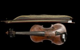 Guiseppo Guarnerius-Fecit Cermona 1719 Copy Violin, (label to the interior), stamped to the button