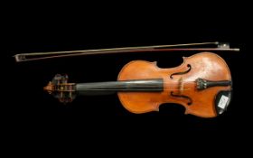 A Fine Antique Violin of refined body shape, labelled to the interior. Repaired by Thos. Wilson,