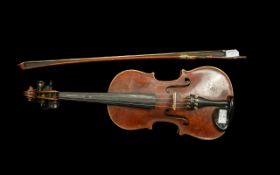 Antique Violin in Fitted Wooden Case, labelled Antonius Stradivarius Cremonius Faciehat, Anno