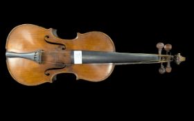 Antique Violin of Good Colour & Tone, with a two piece back. Unlabelled, and uncased. Full body size