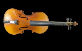 A Good Factory Made German Fiddle Strad Copy, of fine tone and pleasing colour, unlabelled. Two
