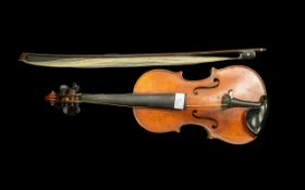 Antique Violin Labelled Phebe to the Interior, French in manner, with a single piece back, with fine