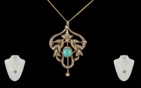 Antique Period Ladies 9ct Gold Open Work