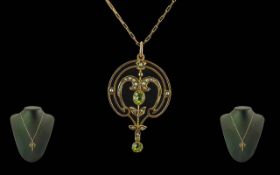 Antique Period Ladies 9ct Gold Open Work