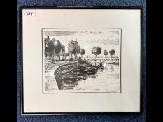 Paul Petit Engraving, mounted, framed an