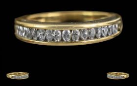 Ladies 18ct Gold Channel Set Diamond Rin
