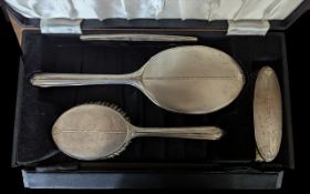 Silver Backed Dressing Table Set, compri
