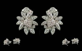 Ladies Excellent Pair of 18ct White Gold