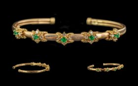 Ladies Pleasing 9ct Gold Cuff Bangle Set