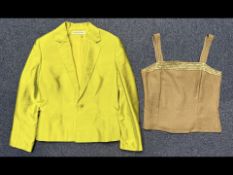 Lime Green Louise Kennedy Silk Blazer -