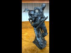 Small Sized Bronze of an Indian on Horse