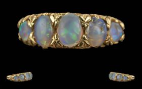 Ladies Pleasing 18ct Gold 5 Stone Opal S