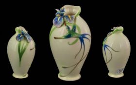 Franz Porcelain Hummingbird Iris Vase, N